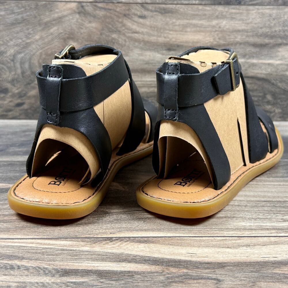 NIB Born Neil 9M Black Leather Gladiator Strappy Flat Sandals - Picture 8 of 12